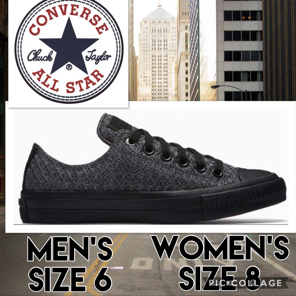 Converse Men's Low Top Sneakers Black and Dark Gray